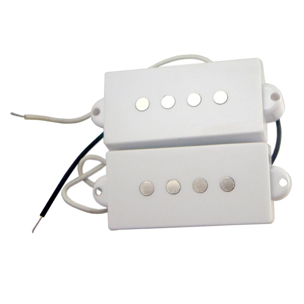 Max Electric Bass Open Humbucker Pickups Bridge Neck for 4-String PB Bass White