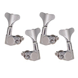 Max String Tuning Peg Tuner Sealed Machine Head Button for Bass Part Silver 2L2R