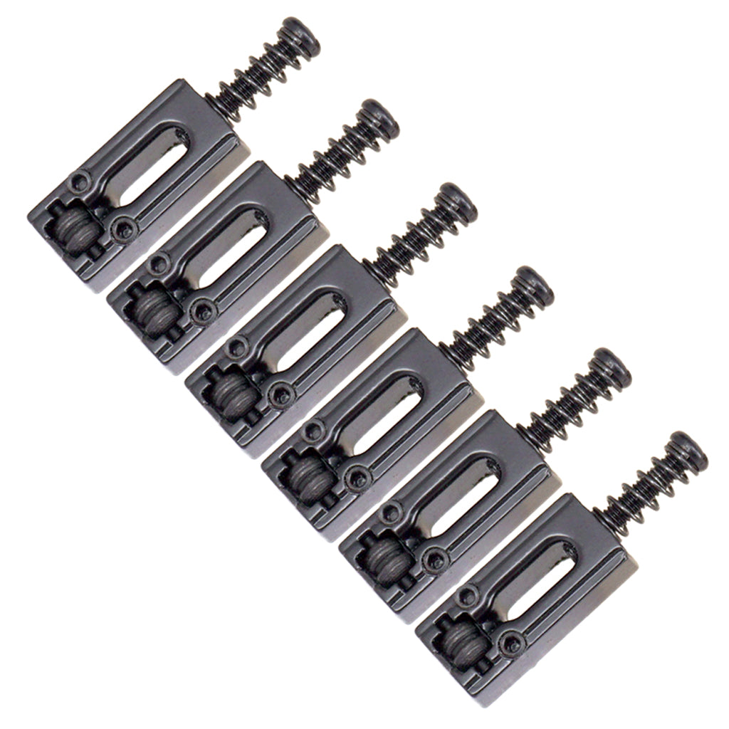 Max 6 Pieces Roller Saddle Bridge String Saddles for Electric Guitar Black