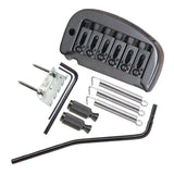 Max Set 6 String Roller Saddle Tremolo Bridge System for Electric Guitar Black