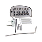 Max Set 6 String Roller Saddle Tremolo Bridge System for Electric Guitar Silver