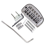 Max Set 6 String Roller Saddle Tremolo Bridge System for Electric Guitar Silver