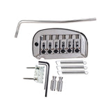 Max Set 6 String Roller Saddle Tremolo Bridge System for Electric Guitar Silver