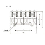 Max A Set Top Load Concave Saddle 6 String Bridge for Electric Guitar Silver