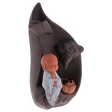 Max Buddhist Tibetan Incense Burner Carved Little Monk Ceramic Handcrafts Arts