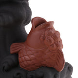 Max Buddhist Tibetan Incense Burner Carved Fish Shape Ceramic Handcrafts Art