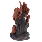 Max Buddhist Tibetan Incense Burner Carved Fish Shape Ceramic Handcrafts Art