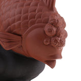 Max Buddhist Tibetan Incense Burner Carved Fish Shape Ceramic Handcrafts Art