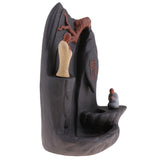 Max Buddhist Tibetan Incense Burner Carved Two Monks Ceramic Handcrafts Arts