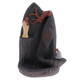 Max Buddhist Tibetan Incense Burner Carved Two Monks Ceramic Handcrafts Arts