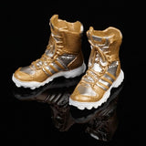 Maxbell 1/6 Scale Shoes Model Combat Boots for 12" Female Action Figure Body Gold