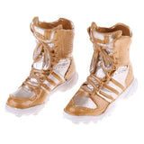 Maxbell 1/6 Scale Shoes Model Combat Boots for 12" Female Action Figure Body Gold