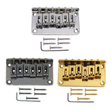 Max 6 String Guitar Roller Saddle Bridge Tailpiece for Electric Guitar Black