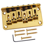 Max 6 String Guitar Roller Saddle Bridge Tailpiece for Electric Guitar Gold