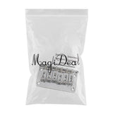 Max 6 String Guitar Roller Saddle Bridge Tailpiece for Electric Guitar Silver