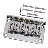 Max 6 String Guitar Roller Saddle Bridge Tailpiece for Electric Guitar Silver