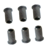 Max 6 Pieces Electric Guitar String Thru Body Ferrules Bushing Set Black