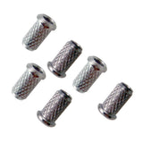 Max 6 Pieces Electric Guitar String Thru Body Ferrules Bushing Set Silver