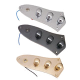 Max Bass Metal Control Circuit Board Plate 4-Hole for Jazz Bass JB Gold