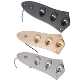 Max Bass Metal Control Circuit Board Plate 4-Hole for Jazz Bass JB Gold