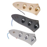Max Bass Metal Control Circuit Board Plate 4-Hole for Jazz Bass JB Gold