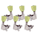 Max 6 Pieces Closed Electric Guitar Tuning Pegs Tuners Machine Heads Silver