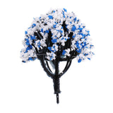 Max 10 Pieces Railroad Scenery Landscape Model Trees with Flowers Blue White