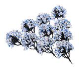 Max 10 Pieces Railroad Scenery Landscape Model Trees with Flowers Blue White