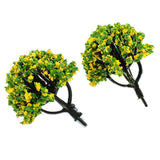 Max 10 Pieces Railroad Scenery Landscape Model Trees with Flowers Yellow Green