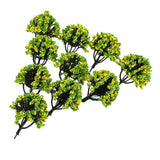 Max 10 Pieces Railroad Scenery Landscape Model Trees with Flowers Yellow Green