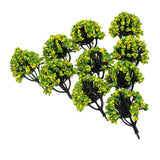 Max 10 Pieces Railroad Scenery Landscape Model Trees with Flowers Yellow Green