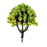 Max 10 Pieces Railroad Scenery Landscape Model Trees with Flowers Yellow Green