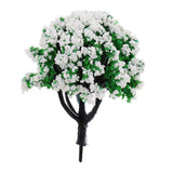 Max 10 Pieces Railroad Scenery Landscape Model Trees with Flowers White