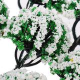 Max 10 Pieces Railroad Scenery Landscape Model Trees with Flowers White