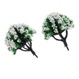 Max 10 Pieces Railroad Scenery Landscape Model Trees with Flowers White