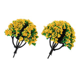 Max 10 Pieces Railroad Scenery Landscape Model Trees with Flowers Orange Yellow