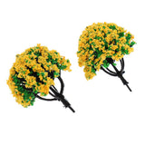 Max 10 Pieces Railroad Scenery Landscape Model Trees with Flowers Orange Yellow