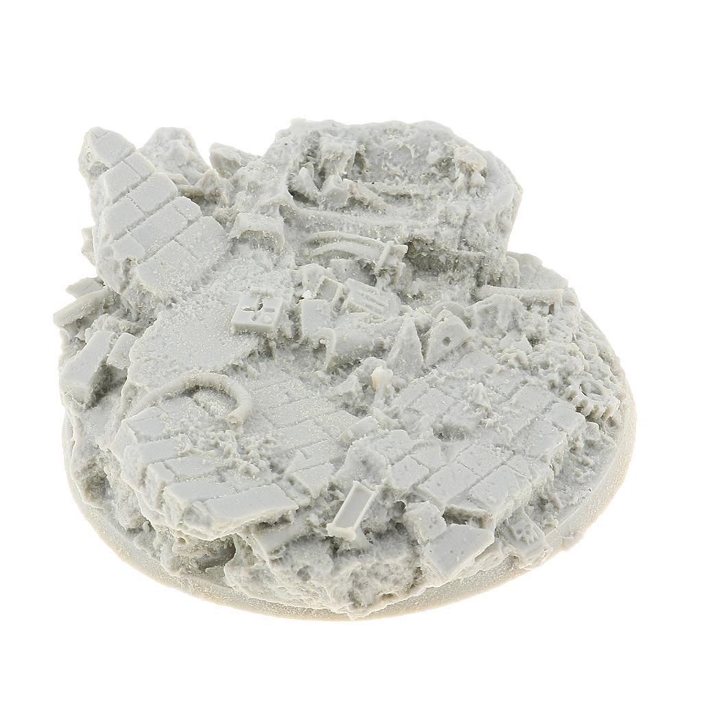 Max 1/35 WWII Battle Field City Ruin Round Base Model for Mini Sand Table Scene