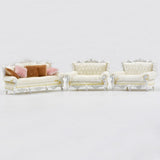 Max 1:25 European Style Sofa Model Sand Table Model Accessories White