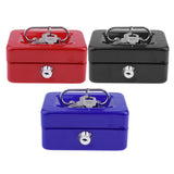 Max Creative Portable Metal Storage Container Safe Lock Box Money Coffer Blue