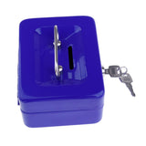 Max Creative Portable Metal Storage Container Safe Lock Box Money Coffer Blue