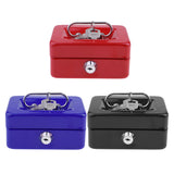 Max Creative Portable Metal Storage Container Safe Lock Box Money Coffer Blue