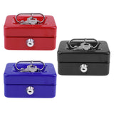 Max Creative Portable Metal Storage Container Safe Lock Box Money Coffer Blue