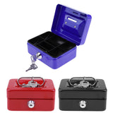 Max Creative Portable Metal Storage Container Safe Lock Box Money Coffer Blue