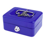 Max Creative Portable Metal Storage Container Safe Lock Box Money Coffer Blue