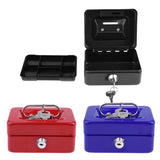 Max Creative Portable Metal Storage Container Safe Lock Box Money Coffer Blue