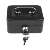 Max Creative Portable Metal Storage Container Safe Lock Box Money Coffer Black