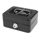 Max Creative Portable Metal Storage Container Safe Lock Box Money Coffer Black