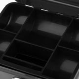 Max Creative Portable Metal Storage Container Safe Lock Box Money Coffer Black