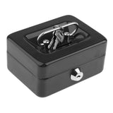 Max Creative Portable Metal Storage Container Safe Lock Box Money Coffer Black